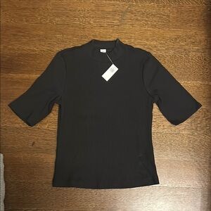 Old Navy Black Mandarin Collar Fitted Top